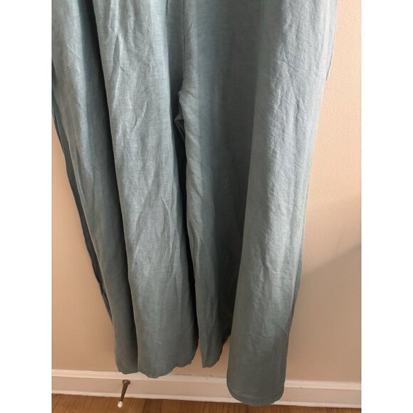 Maen 100% Linen Apron Romper Overall Pants Hankerchief Lagenlook Large pockets - Picture 7 of 15